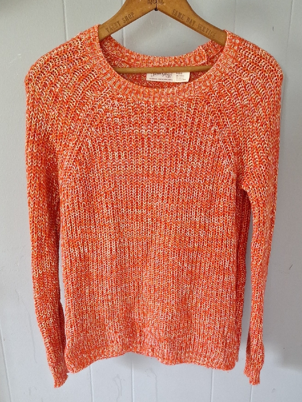 Faded Glory Orange Marled Crewneck Sweater
